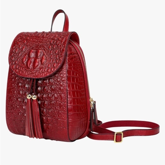 PIJUSHI Crocodile Leather Backpack Purse for Women Crocodile bag main image 4